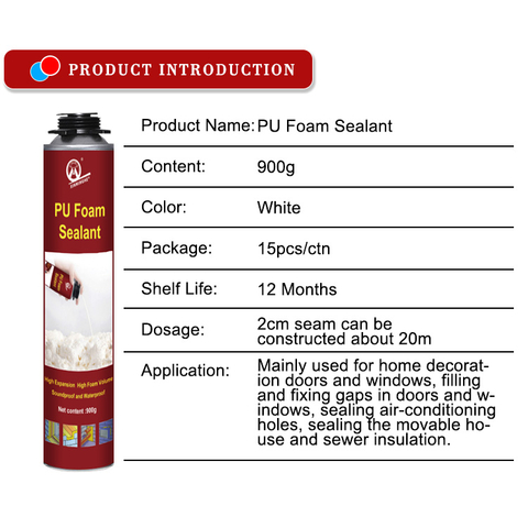 Expanding Polyurethane Pu Foam Spray Sealant for Insulation