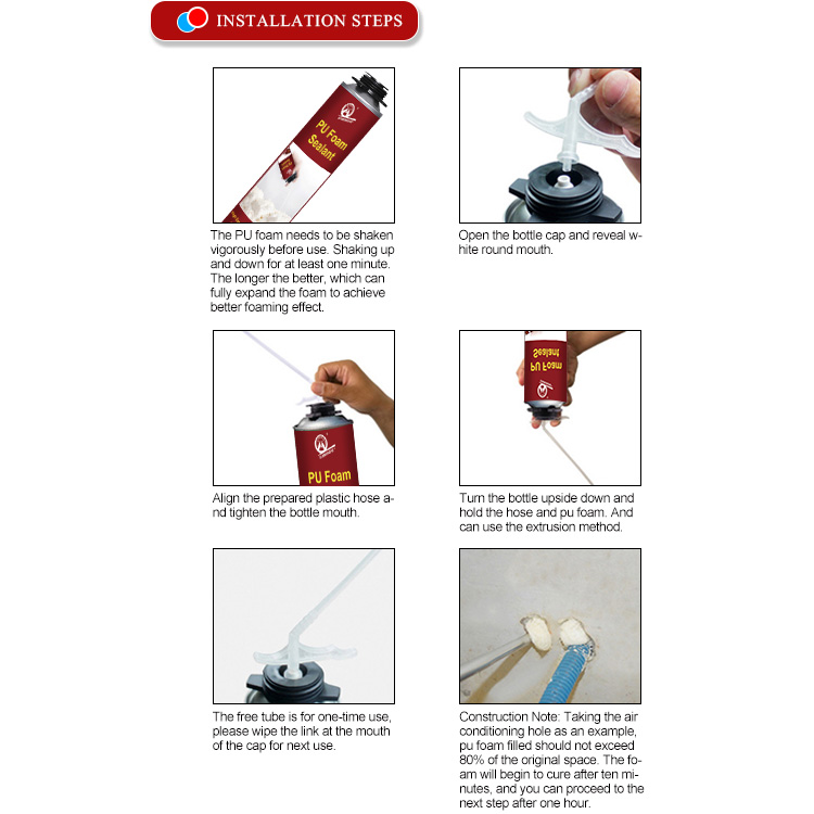 Expanding Polyurethane Pu Foam Spray Sealant for Insulation