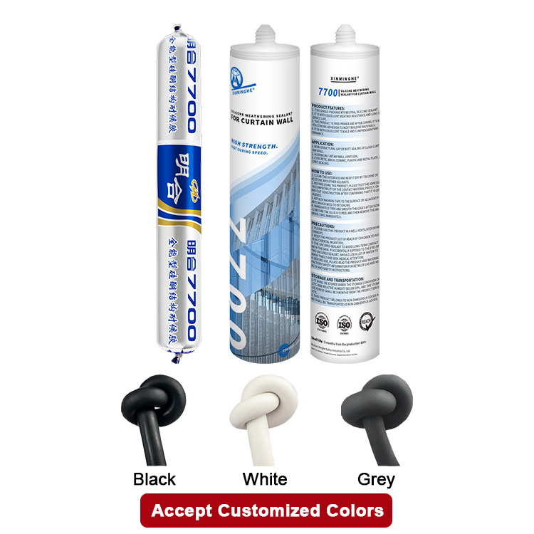 Xinminghe 7700 Well-Rounded Weather-Resistant Silicone Cualk Sealant Adhesive Cartridge Package