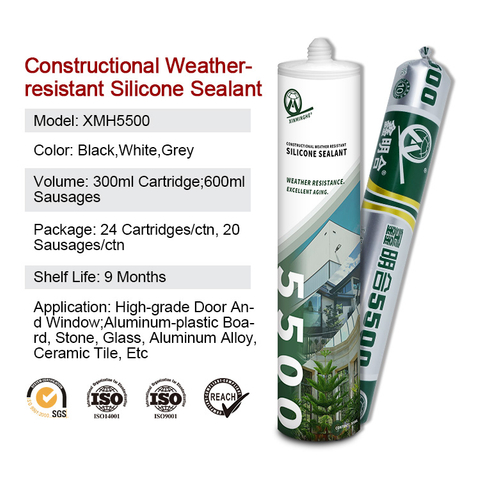 Xinminghe 5500 Constructional Weather Resistant Silicone Sealant Adhesive Cartridge Package