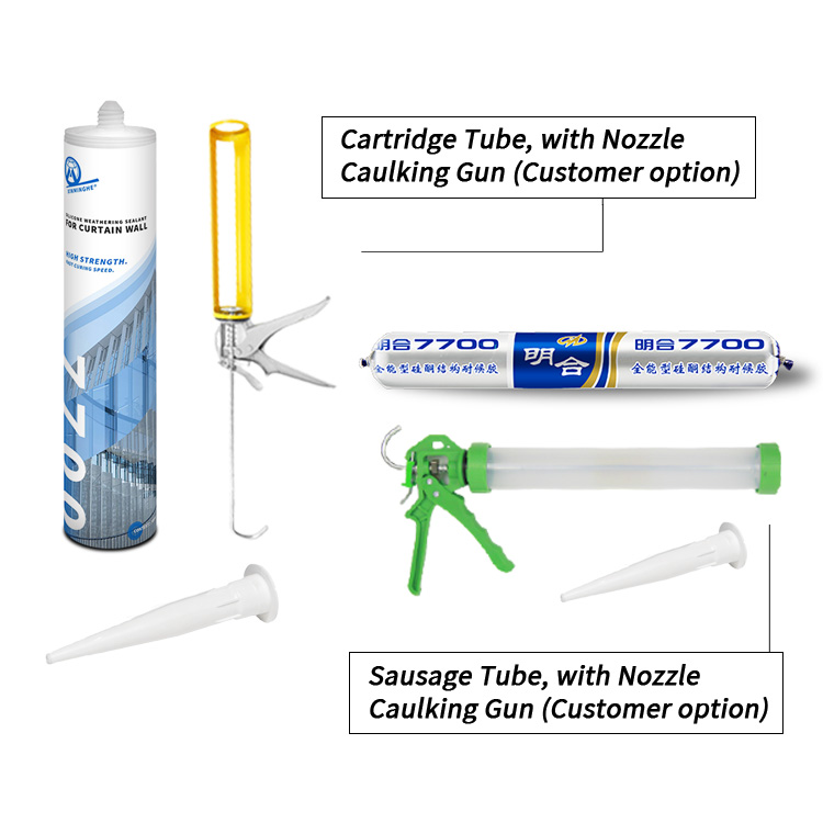 Xinminghe 7700 Well-Rounded Weather-Resistant Silicone Cualk Sealant Adhesive Cartridge Package