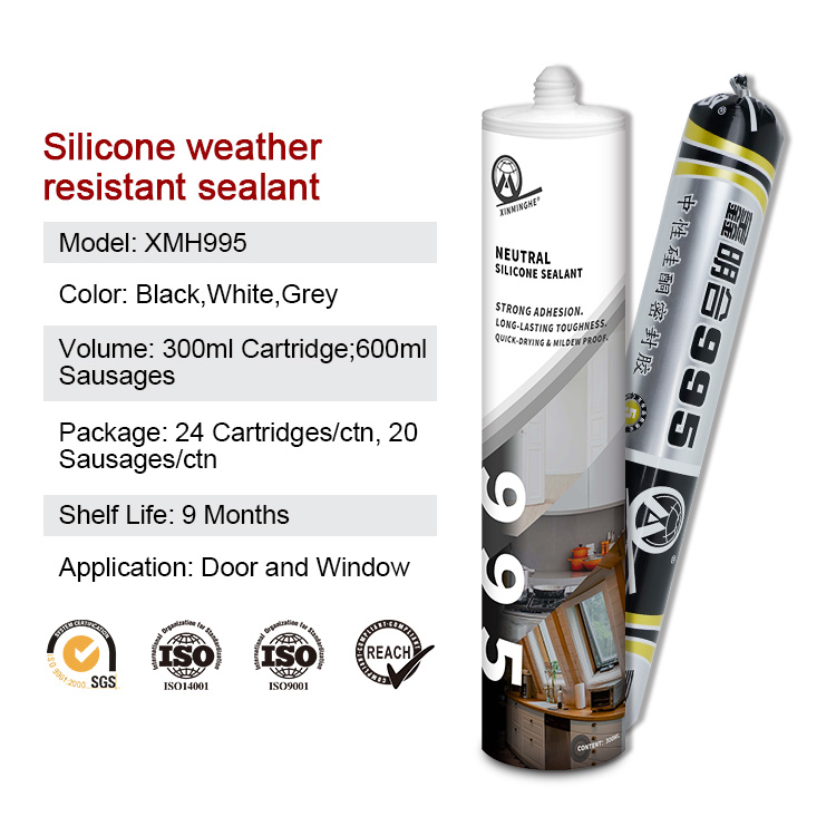 Xinminghe 995 Waterproof Neutral Roof Silicone Sealant Adhesive Cartridge package