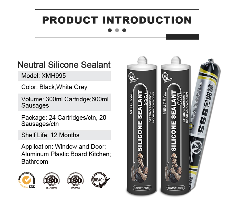 XMH 995 Waterproof Neutral Roof Silicone Sealant Adhesive Sausage Package 750g