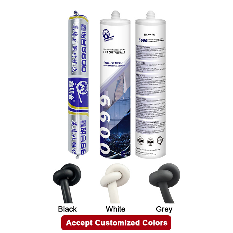 Xinminghe 6600 Silicone Weatherproof Caulk Sealant Adhesive For Curtain Wall Sausage Package